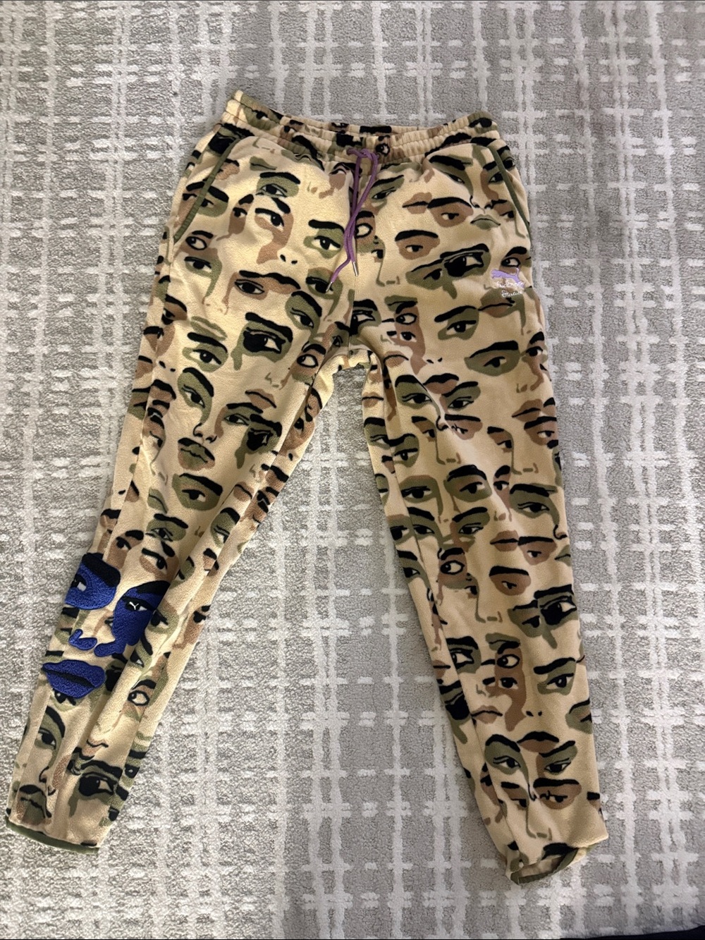 KidSuper x Puma Beige and Black All-Over Print Joggers